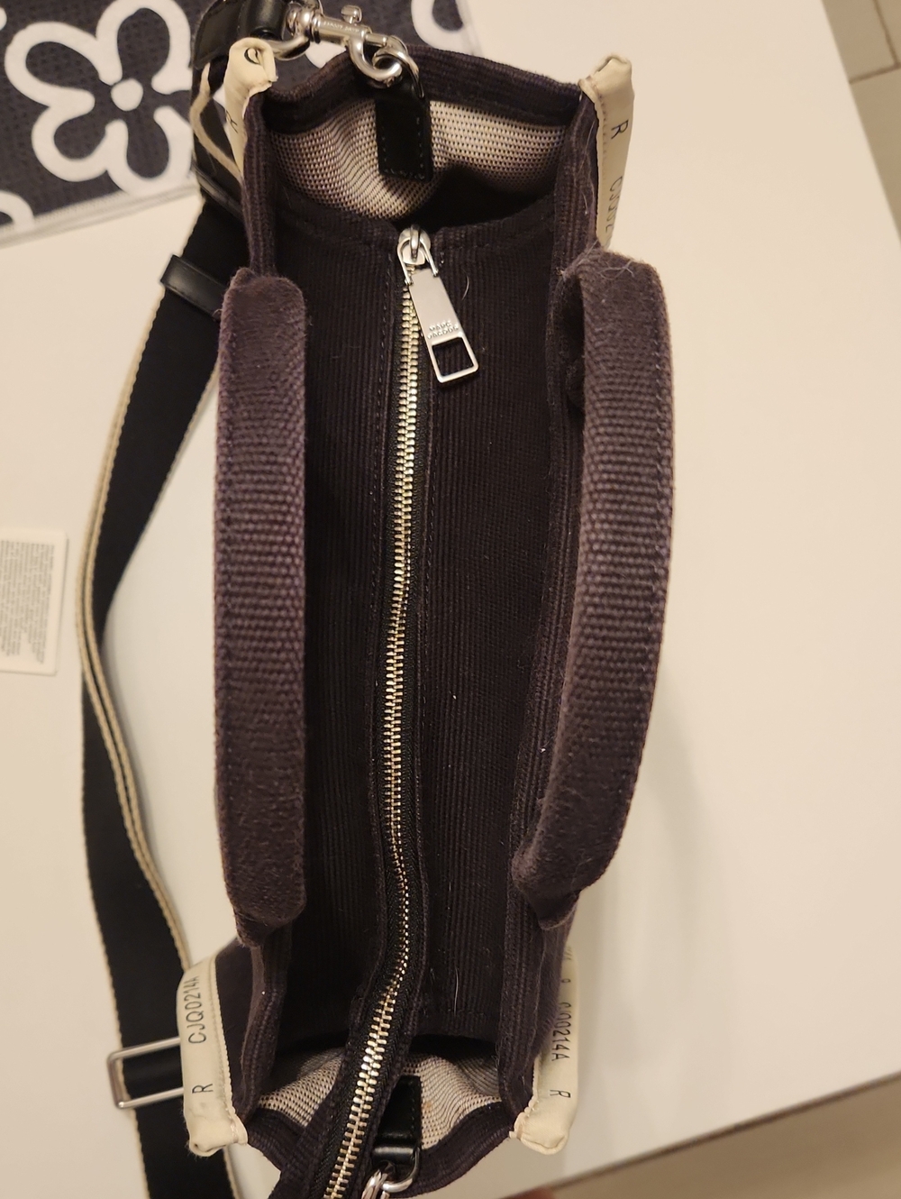 Marc Jacobs Black Canvas Tote with Cream Trim - The Tote Bag - Picture 4 of 13